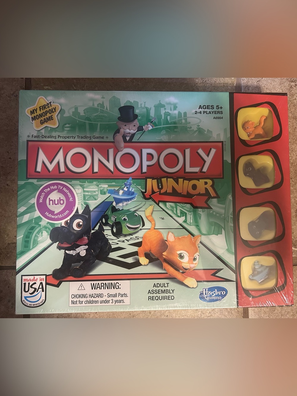 Hasbro Monopoly Junior Cat Dog Car Boat Sealed